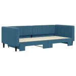 vidaXL Pat de zi cu extensie, albastru, 90x200 cm, catifea vidaXL Pat de zi cu extensie, albastru, 90x200 cm, catifea