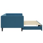 vidaXL Pat de zi cu extensie, albastru, 90x200 cm, catifea vidaXL Pat de zi cu extensie, albastru, 90x200 cm, catifea