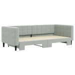 vidaXL Pat de zi cu extensie, gri deschis, 90x200 cm, catifea vidaXL Pat de zi cu extensie, gri deschis, 90x200 cm, catifea
