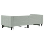 vidaXL Pat de zi cu extensie, gri deschis, 90x200 cm, catifea vidaXL Pat de zi cu extensie, gri deschis, 90x200 cm, catifea