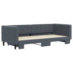 vidaXL Pat de zi cu extensie, gri închis, 90x200 cm, catifea vidaXL Pat de zi cu extensie, gri închis, 90x200 cm, catifea