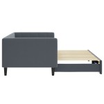 vidaXL Pat de zi cu extensie, gri închis, 90x200 cm, catifea vidaXL Pat de zi cu extensie, gri închis, 90x200 cm, catifea