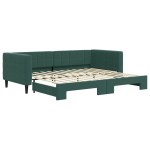 vidaXL Pat de zi cu extensie, verde închis, 90x200 cm, catifea