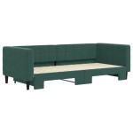 vidaXL Pat de zi cu extensie, verde închis, 90x200 cm, catifea
