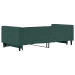 vidaXL Pat de zi cu extensie, verde închis, 90x200 cm, catifea