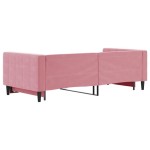 vidaXL Pat de zi cu extensie, roz, 90x200 cm, catifea
