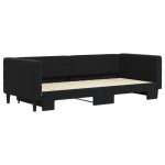 vidaXL Pat de zi cu extensie, negru, 90x200 cm, catifea vidaXL Pat de zi cu extensie, negru, 90x200 cm, catifea