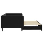 vidaXL Pat de zi cu extensie, negru, 90x200 cm, catifea vidaXL Pat de zi cu extensie, negru, 90x200 cm, catifea
