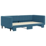 vidaXL Pat de zi cu extensie, albastru, 100x200 cm, catifea