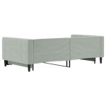 vidaXL Pat de zi cu extensie, gri deschis, 100x200 cm, catifea vidaXL Pat de zi cu extensie, gri deschis, 100x200 cm, catifea