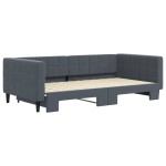 vidaXL Pat de zi cu extensie, gri închis, 100x200 cm, catifea vidaXL Pat de zi cu extensie, gri închis, 100x200 cm, catifea