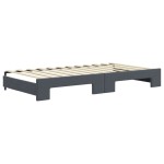 vidaXL Pat de zi cu extensie, gri închis, 100x200 cm, catifea vidaXL Pat de zi cu extensie, gri închis, 100x200 cm, catifea