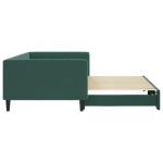 vidaXL Pat de zi cu extensie, verde închis, 100x200 cm, catifea