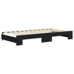 vidaXL Pat de zi cu extensie, negru, 100x200 cm, catifea