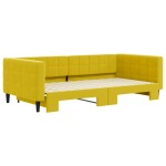 vidaXL Pat de zi cu extensie, galben, 100x200 cm, catifea vidaXL Pat de zi cu extensie, galben, 100x200 cm, catifea
