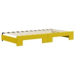 vidaXL Pat de zi cu extensie, galben, 100x200 cm, catifea vidaXL Pat de zi cu extensie, galben, 100x200 cm, catifea