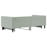 vidaXL Pat de zi cu extensie, gri deschis, 90x190 cm, catifea vidaXL Pat de zi cu extensie, gri deschis, 90x190 cm, catifea