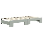 vidaXL Pat de zi cu extensie, gri deschis, 90x190 cm, catifea vidaXL Pat de zi cu extensie, gri deschis, 90x190 cm, catifea