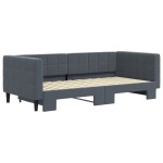 vidaXL Pat de zi cu extensie, gri închis, 90x190 cm, catifea vidaXL Pat de zi cu extensie, gri închis, 90x190 cm, catifea