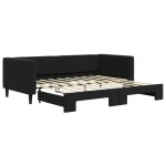 vidaXL Pat de zi cu extensie, negru, 90x190 cm, catifea vidaXL Pat de zi cu extensie, negru, 90x190 cm, catifea