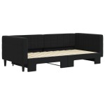 vidaXL Pat de zi cu extensie, negru, 90x190 cm, catifea vidaXL Pat de zi cu extensie, negru, 90x190 cm, catifea
