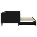 vidaXL Pat de zi cu extensie, negru, 90x190 cm, catifea vidaXL Pat de zi cu extensie, negru, 90x190 cm, catifea