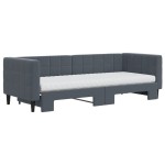 vidaXL Pat de zi cu extensie și saltele gri închis 80x200 cm catifea