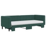 vidaXL Pat de zi cu extensie și saltele verde închis 80x200 cm catifea