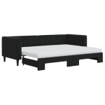 vidaXL Pat de zi cu extensie și saltea, negru, 80x200 cm, catifea vidaXL Pat de zi cu extensie și saltea, negru, 80x200 cm, catifea