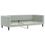 vidaXL Pat de zi cu extensie și saltele, gri deschis 90x200 cm catifea vidaXL Pat de zi cu extensie și saltele, gri deschis 90x200 cm catifea