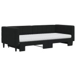 vidaXL Pat de zi cu extensie și saltea, negru, 90x200 cm, catifea vidaXL Pat de zi cu extensie și saltea, negru, 90x200 cm, catifea