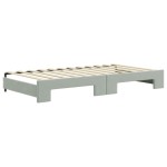 vidaXL Pat de zi cu extensie și saltele gri deschis 100x200 cm catifea vidaXL Pat de zi cu extensie și saltele gri deschis 100x200 cm catifea