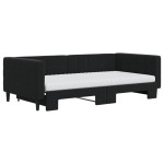 vidaXL Pat de zi cu extensie și saltele, negru, 100x200 cm, catifea