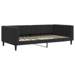 vidaXL Pat de zi cu extensie și saltele, negru, 100x200 cm, catifea