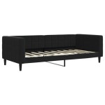 vidaXL Pat de zi cu extensie și saltele, negru, 90x190 cm, catifea