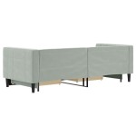 vidaXL Pat de zi cu extensie și sertare, gri deschis 80x200 cm catifea