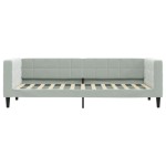 vidaXL Pat de zi cu extensie și sertare, gri deschis 80x200 cm catifea