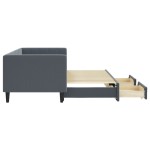 vidaXL Pat de zi cu extensie și sertare gri închis 80x200 cm catifea vidaXL Pat de zi cu extensie și sertare gri închis 80x200 cm catifea