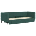 vidaXL Pat de zi cu extensie și sertare verde închis 80x200 cm catifea