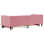 vidaXL Pat de zi cu extensie și sertare, roz, 80x200 cm, catifea vidaXL Pat de zi cu extensie și sertare, roz, 80x200 cm, catifea