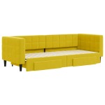vidaXL Pat de zi cu extensie și sertare, galben, 80x200 cm, catifea vidaXL Pat de zi cu extensie și sertare, galben, 80x200 cm, catifea