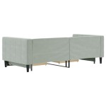 vidaXL Pat de zi cu extensie și sertare, gri deschis 90x200 cm catifea