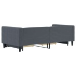 vidaXL Pat de zi cu extensie și sertare gri închis 90x200 cm catifea
