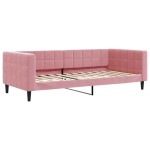 vidaXL Pat de zi cu extensie și sertare, roz, 90x200 cm, catifea vidaXL Pat de zi cu extensie și sertare, roz, 90x200 cm, catifea
