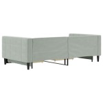 vidaXL Pat de zi cu extensie și sertare gri deschis 100x200 cm catifea