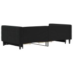 vidaXL Pat de zi cu extensie și sertare, negru, 100x200 cm, catifea