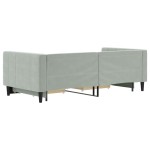 vidaXL Pat de zi cu extensie și sertare, gri deschis 90x190 cm catifea