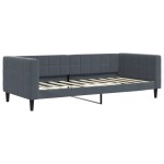 vidaXL Pat de zi cu extensie și sertare, gri închis, 90x190cm catifea