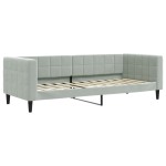 vidaXL Pat de zi cu extensie și sertare, gri deschis 80x200 cm catifea