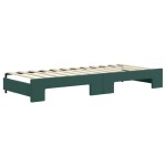 vidaXL Pat de zi cu extensie și sertare verde închis 80x200 cm catifea
